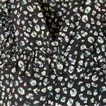 Ba&sh  Blake Black Leopard Printed Blouse Long Sleeve Cotton Button Front Top S Photo 6