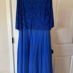 Romans women’s plus size fancy wedding holiday blue 3/4 sleeve dress 24W Photo 7