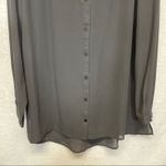 Susan Graver  Artisan‎ Black Beaded Sheer Long Sleeve Button Down Shirt Size 10 Photo 2