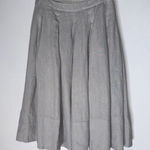 Talbots ‎ Gray Linen Midi Pleated Skirt Size 2 Photo 0