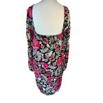 Billabong  Spring Warrior Black Floral‎ Print Long Sleeve Shift Dress Medium Photo 2