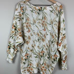 Collezioni Leonardo Sweater Womens‎ Large Ivory Floral Knit Dolman Sleeve Boho Photo 0