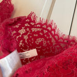 J.Crew Scalloped Lace Mockneck Top Vibrant Pink Lace Blouse Size 14 Sheer Glam Photo 6