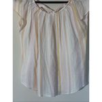 LC Lauren Conrad Lauren Conrad Pink Pleated Striped Gauzy Tie Back Blouse Shirt Top Womens Medium Photo 3