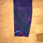 Brooks  Women's Running Leggings Purple Geometric Activewear Size L No drawstring Photo 2