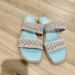 Steve Madden Dutchess Crochet Slide Sandals Blue and Cream size 7 Photo 1