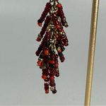 Red & Black Seed Bead Tassel Boho Dangle Beaded Earrings Photo 1