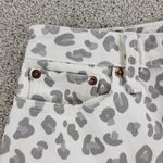 Abercrombie & Fitch Womens Mom Jeans 2 White Gray Leopard Raw Hem Slim Fit Denim Photo 4