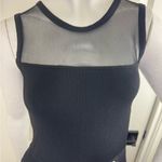 Line Mesh Fit & Flare Mini Black Skater Dress Women's Size S Photo 9