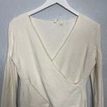Anthropologie Moth Women XS Cream Faux Wrap Knit Sweater Long Sleeve Balletcore Photo 3