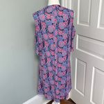 Simply Southern Floral Pink Blue Cold Shoulder Knee Length Dress Larg Photo 2