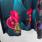 Desigual Artsy Collage Floral Bicycle Dress Womens Small Black Cotton Photo 2