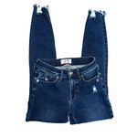 We The Free Crvy cropped ankle skinny jeans distressed raw hem dark wash 25 Photo 1