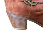 Sundance  Pienza Rust Brown Suede Ankle Open Toe Booties size 8 size 38 Photo 2