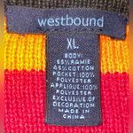 Westbound  Women’s Size XL Sequin Snowflake Black Sweater Vest Striped Christmas Photo 7