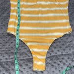 Blue Blush  honey stripe knit bodysuit size medium adjustable strap deep v neck Photo 6