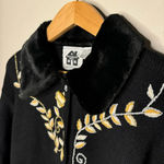 Storybook Knits Acorn Fruits Theme Cardigan Sweater Cotton Ramie Button L Black Size L Photo 5