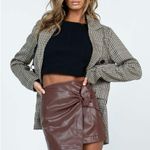 Princess Polly Mini Skirt Brown Faux Leather Photo 1