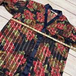 Victoria's Secret Victoria’s Secret Gold Label Vintage Pajama Set Satin Silky Red Navy Size Large Photo 3