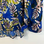 Free People Under The Palms Blue Floral Lightweight Button Down Shirt Size Small Photo 13