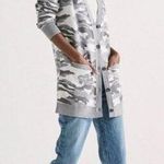 Lucky Brand Gray & White Camo Button Front Cardigan Sweater M Photo 0