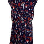 Modcloth Saturday splendor. a line dress blue with red mushrooms. Size XS Photo 1