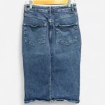 Anthropologie Pilcro Denim Knee Length Skirt Classic 90s Minimalist Preppy Photo 2