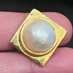 Vintage Signed LES BERNARD Designer Pearl Gold Photo 10