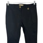 Michael Kors  Womens Twill Pants Size 8 Black Cotton Mid Rise Pockets Logo Stretc Photo 2