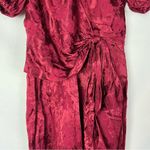 Monique Lhuillier ML Red Currant Jacquard Short Sleeve Jumpsuit 8 Photo 81