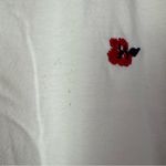 Madewell White Colorful Floral Embroidered Crewneck Short Sleeve T-Shirt L Photo 4