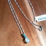 Opal and Aquamarine Sterling Silver Pendant Necklace Photo 11