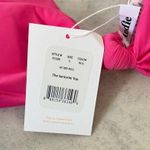 ANDIE NWT Swim Santorini Top Neon Pink Small Bikini Triangle Knot Front Tanning Photo 3