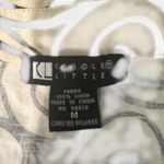 Carole Little Black Beige 100% Linen Sleeveless Button Top M VTG Boho Preppy Size M Photo 7