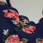 Cupshe  NAVY ROSE FLORAL RUFFLE SW8M BIKINI TOP MEDIUM Photo 2