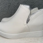 Journee Collection  Shoes Womens 8 Wide White Platform Slip On Wedge Sneaker NEW Photo 0