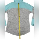 Puma Women’s Long Sleeve Shirt Hooded Gray Blue Runched Top Size Large Photo 4