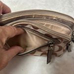 Coach Tan and Pink Signature Wristlet Clutch Photo 8