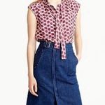 J.Crew A-Line Zip Front Buckle Midi Long Denim Jean Skirt Cotton Linen Blend 14 Photo 0