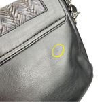 Steve Madden Gray Woven Faux Leather Crossbody Saddle Bag Purse Photo 9