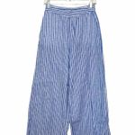 LC Lauren Conrad Blue Striped High Rise Cropped Pants Photo 0