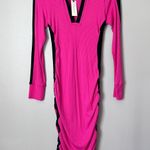 Anthropologie Daily Practice  NEW Long Sleeve Colorblock Polo Midi Dress Pink Photo 1