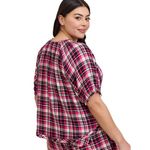 Torrid  Sleep Gauze Henley‎ Short Sleeve Plaid Pink Sleep Shirt Size 2X NWT Photo 3