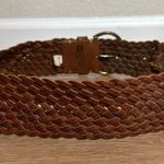 Gap Brown Genuine Leather Twisted Braided Woven Belt, Sz Small Photo 3