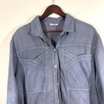 Vintage Smokey Gray Denim Seam Detail Button Up Shirt Size 2X Photo 2