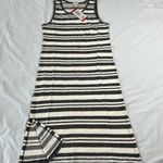 matty m NWT Sz Medium Sporty Midi Dress Heather Gray Grey White Stripes NEW Photo 2