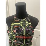 Meghan Los Angeles Womens Sz S Trapeze Aztec Artsy Halter Black Neon Mini Dress Photo 1
