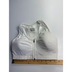Saucony  Zip Front Impact Sports Bra White Racerback‎ Activewear Size 34DD Photo 1