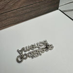 God Bless America Rhinestone Brooch Pin Silver Tone Clear For American Patriot Photo 6