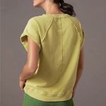 Anthropologie Scott Csoke x V-Neck Short Sleeve Sweatshirt in Chartreuse XL Photo 2
